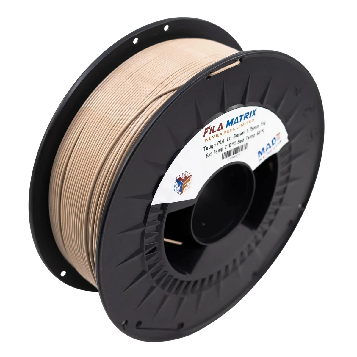 Tough PLA Light Brown with level wind on AMS compatible spool