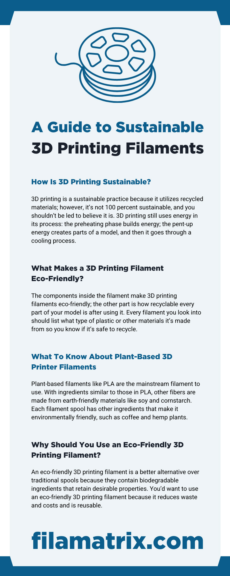 A Guide to Sustainable 3D Printing Filaments